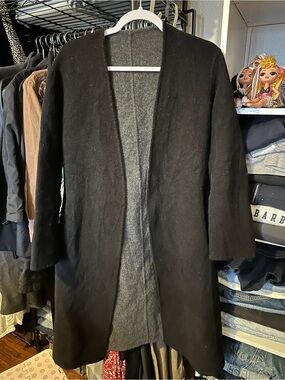Vince Black Open-Front Trench Coat